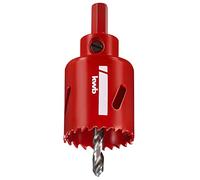 kwb Sierra perforadora bimetálica HSS Ø 40 mm con vario-dentado progresivo, alta precisión, vástago hexagonal, profundidad de corte de 38 mm y broca central