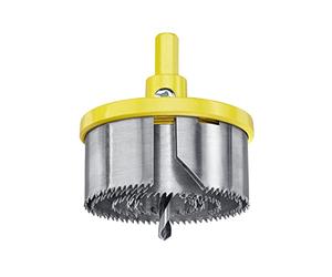 kwb Sierra perforadora multiestriada de 5 piezas Ø 28, 35, 50, 68 y 75 mm con buen rendimiento de corte, placa trasera de aluminio fundido pesado y vástago hexagonal para uso universal