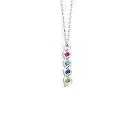 KWCLTH Collar personalizado con nombre retorcido y piedras natales, colgante retorcido con piedras natales personalizado con 2-6 nombres. Collar con colgante, regalo para mujeres, madres y abuelas