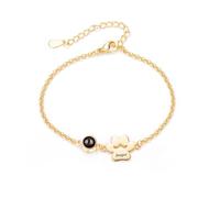 KWCLTH Personalizado de proyección de fotos nombre pulseras personalizadas imagen perro pata encanto personalizado nombre texto mascota joyería regalos para las mujeres