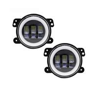 Kwedfgo Coche Luces Antiniebla Faros LED 4 Pulgadas 30W Luz Antiniebla Con Anillo Halo Blanco Luces Diurnas Tipo Para Chrysler 300 Para Touring PT Para Cruiser Todoterreno(2 piezas)