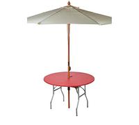 Kwik-Covers - Juego de 5 fundas de mesa de plástico para sombrilla redonda (48 pulgadas), Rojo