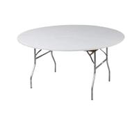 Kwik-Covers - Juego de 5 fundas de mesa redondas de plástico de 72 pulgadas, Blanco