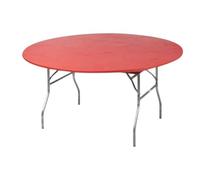 Kwik-Covers - Juego de 5 manteles redondos de plástico para mesa de 182,88 cm, Rojo