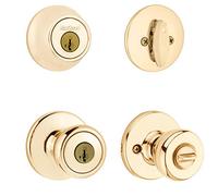 Kwikset 690 Tylo perilla de entrada y un solo cilindro Deadbolt Combo Pack con SmartKey® en latón pulido