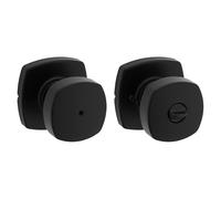 Kwikset Arroyo 97300-966 - Pomo de baño, Cerraduras Puertas Interiores, con Suave Rosa Moderna en Negro Mate