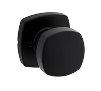Kwikset Arroyo - Pomo de puerta falso, manija de una sola cara para armarios, puertas dobles francesas y despensa, perilla interior de puerta sin giro negro mate, con protección Microban