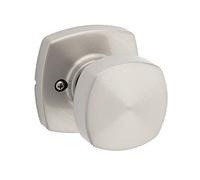 Kwikset Arroyo - Pomo de puerta falso, manija de una sola cara para armarios, puertas dobles francesas y despensa, perilla interior de níquel satinado sin giro para puerta de empuje y tirar, con