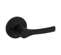 Kwikset Henley - Manija de puerta falsa de una sola cara, mango reversible sin giro, uso en despensa, armario y puertas francesas, con protección Microban en negro mate