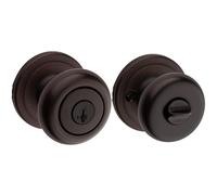 Kwikset Juno - Pomo de puerta de entrada con cerradura y llave, manija segura con llave exterior, entrada frontal y dormitorio, bronce veneciano, resistente a las púas, seguridad SmartKey Rekey y