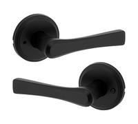 Kwikset Katella 97300-951 - Palanca de privacidad con rosa redonda en negro mate