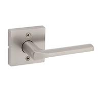 Kwikset Lisbon Dummy Door Handle Single Sided Lever for Closets French Double Doors and Pantry Satin Nickel Non-Turning Reversible Inter