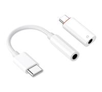 kwinfei 2 Piezas Adaptador de Auriculares USB C a Hembra de 3,5 mm, Cable de Audio Tipo C a Auxiliar con Chip DAC Hi-Fi, Compatible con Galaxy, Pro y más Dispositivos Android sin Puerto Jack