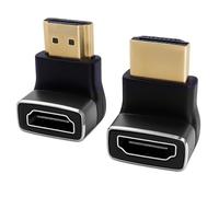 kwinfei 2 Piezas Adaptador HDMI con Ángulo de 90° y 270° Macho a Hembra, HDMI Hembra para HDTV, Laptop, PS4, Xbox, Extensor HDMI de Alta Velocidad Compatible 8K y 4K, Protección de Puertos