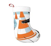 Kwjsdfea Calcetín de Navidad de 17.7 pulgadas, bolsa de dulces para chimenea, árbol de Navidad, fiesta, decoración de interiores, patrón de hockey sobre hielo impreso