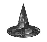 Kwjsdfea New York - Sombrero de bruja versátil con estampado de Halloween para mujeres, hombres, adultos, divertido y elegante, decoración de fiesta de Halloween, 1 unidad