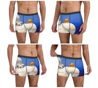 Kwjsdfea Santorini Greek Island Sea View Print - Calzoncillos tipo bóxer transpirables para hombre con cintura elástica, Negro, XXL