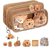KWJTOY Escolares Lapicera Capibara, Estuche para Lápices De Capibara, Gran Capacidad Multicapa Juego de Papeleria de Capibaras, Regalos para Niñas y Niños