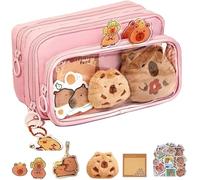 KWJTOY Escolares Lapicera Capibara, Estuche para Lápices De Capibara, Gran Capacidad Multicapa Juego de Papeleria de Capibaras, Regalos para Niñas y Niños