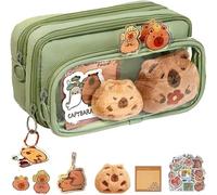 KWJTOY Escolares Lapicera Capibara, Estuche para Lápices De Capibara, Gran Capacidad Multicapa Juego de Papeleria de Capibaras, Regalos para Niñas y Niños