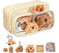 KWJTOY Escolares Lapicera Capibara, Estuche para Lápices De Capibara, Gran Capacidad Multicapa Juego de Papeleria de Capibaras, Regalos para Niñas y Niños