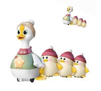 KWJXTBSX Tummy Time Duck, Musical Duck Crawling Baby Toys, Walking Duck with Baby Ducks, Soft Sounds and Lights Dancing Duck Toy, Tummy Time Duck Toy for 6-12 Months Toddlers Boy Girl