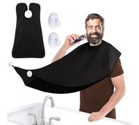 KWKPR Delantal de Hombres para Barba, Babero Afeitar Barba para Hombre, con 2 Ventosas, Impermeable, Antiadherente, Delantal barbero, Babero Afeitar Barba, Antiadherente Recoge Pelos Barba