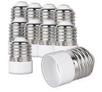 kwmobile 10x Casquillos de lámpara - Adaptador conversor de montura E27 a casquillo E14 - Zócalos para lámparas LED halógenas y de ahorro