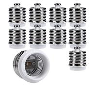 kwmobile 10x Casquillos de lámpara - Adaptador conversor de Montura E40 a Casquillo E27 - Zócalos para lámparas LED halógenas y de Ahorro