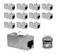 kwmobile 12x Adaptador Cable de Red RJ45 - Acoplador de Keystone para unir Cables Ethernet RJ 45 y CAT6 - Set 12x de Conectores - Conector Red Hembra