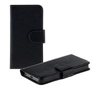 kwmobile 1x Elegante Funda para Cartera de Cuero sintético Compatible con Apple iPhone SE (1.ª Gen. 2016) / iPhone 5 / 5S en Negro