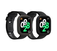 kwmobile 2 Fundas Compatible con Xiaomi Redmi Watch 4 - Cubierta Monitor de Actividad de Silicona Negro/Gris