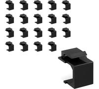 kwmobile 20x Módulo ciego para keystone - Juego de tapas antipolvo para jack estándar - Cubierta a presión para patch panel placa de pared - Negro