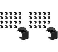 kwmobile 20x Módulo Ciego para Keystone - Juego de Tapas Antipolvo para Jack estándar - Cubierta a presión para Patch Panel Placa de Pared - Negro (Paquete de 2)