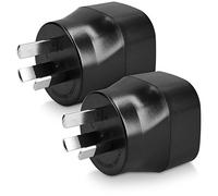 kwmobile 2X Adaptador de Viaje para Australia Tipo I - Adaptadores de Enchufe schuko - Conector para enchufes de Argentina Nueva Zelanda China - Negro