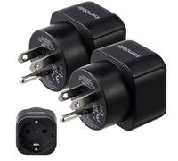 kwmobile 2X Adaptador de Viaje para EEUU Tipo B - Adaptadores de Enchufe schuko - 2X Adaptador de UE (Tipo F) a EE.UU. (Tipo B) - Conector para enchufes USA Tailandia - Negro