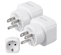 kwmobile 2X Adaptador de Viaje para EEUU Tipo B - Adaptadores de Enchufe schuko - 2X Adaptador de UE (Tipo F) a EE.UU. (Tipo B) - Conector para enchufes USA Tailandia - Blanco