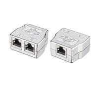 kwmobile 2X Divisor de Cable de Red - Distribuidor Doble de conexión LAN 2 a 1 - Adaptador de Enchufe RJ45 CAT5 Ethernet CAT6 LAN - Hembra a Hembra