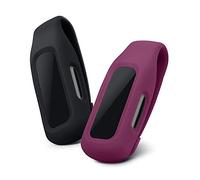 kwmobile 2X Fundas Compatible con Fitbit Inspire 3 / Inspire 2 / Ace 3 - Case para smartwatch de Silicona - Negro/Rojo Oscuro