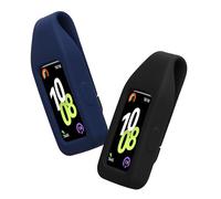 kwmobile 2X Fundas Compatible con Huawei Band 10/9 / 8 - Case para smartwatch de Silicona - Negro/Azul Oscuro