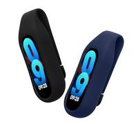 kwmobile 2X Fundas Compatible con Xiaomi Mi Band 10/9 / 8 - Case para smartwatch de Silicona - Negro/Azul Oscuro