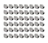 kwmobile 48x Módulo Keystone Cat 6A - Sistema de Bloqueo rápido Carcasa metálica 10Gbit/s - Montaje sin Herramientas al Panel de conexión Modular