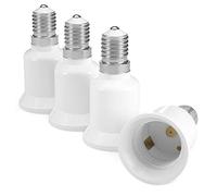 kwmobile 4x Casquillos de lámpara - Adaptador conversor de montura E14 a casquillo E27 - Zócalos para lámparas LED halógenas y de ahorro