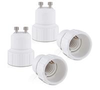 kwmobile 4x Casquillos de lámpara - Adaptador conversor de montura GU10 a casquillo E14 - Zócalos para lámparas LED halógenas y de ahorro