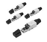 kwmobile 4X Módulo Keystone para Cable CAT6A - Juego de adaptadores Blindados RJ45 - Conector de Metal con Ancho de Banda 40 Gbit/s - Ethernet PoE
