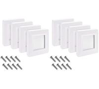 kwmobile 4x Placa de pared con cepillo - Cubierta oculta para tapar cables salidas hoyos y cableado - Set de pasacables para enchufe europeo - Blanco (Paquete de 2)