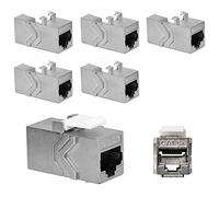 kwmobile 6X Adaptador Cable de Red RJ45 - Acoplador de Keystone para unir Cables Ethernet RJ 45 y CAT6 - Set 6X de Conectores - Conector de Red Hembra