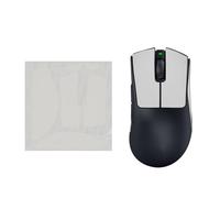 kwmobile Almohadillas Antideslizantes Compatible con Razer DeathAdder V3 Pro Pegatinas para ratón - Pegatinas Agarre para Raton Gaming de Cuero PU - Blanco