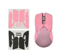 kwmobile Almohadillas Antideslizantes Compatible con Razer Viper Ultimate Pegatinas para ratón - Pegatinas Agarre para Raton Gaming de Cuero PU - Rosa Palo/Negro