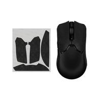 kwmobile Almohadillas Antideslizantes Compatible con Razer Viper V2 Pro Pegatinas para ratón - Pegatinas Agarre para Raton Gaming de Cuero PU - Negro/Blanco